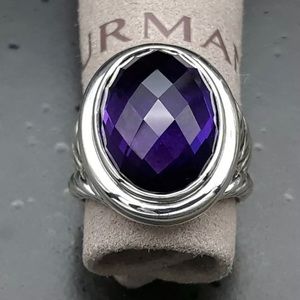 David Yurman SS Oval Ring Amethyst 12x17mm
